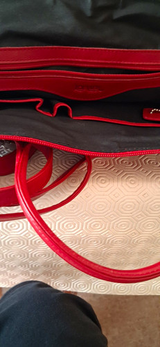 Louvier red leather satchel - louvier,