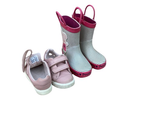 Girls pink trainers and - and, peppa