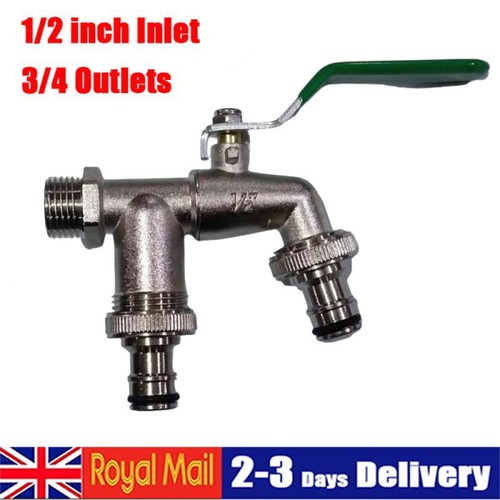Double garden tap - with, 1/2