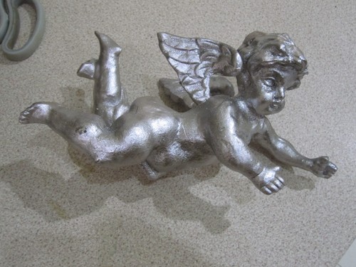 Lovely silver cherub ornament - lovely,