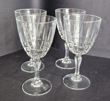 4 basic cut glass wine glasses