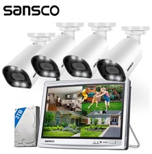 3MP HD Wireless CCTV Security Camera System with 10CH NVR 12" Monitor Audio 3TB