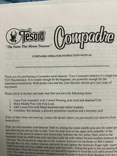 TESORO COMPADRE METAL DETECTOR OPERATOR MANUAL NEXT DAY SHIPPING