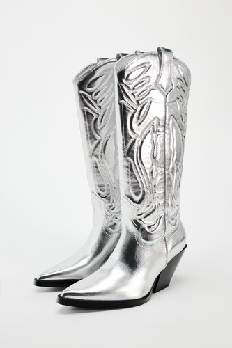 Zara cowboy boots mid calf - zara,