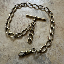 ANTIQUE ROLLED GOLD POCKET WATCH ALBERT CHAIN 31.5CM x 7MM
