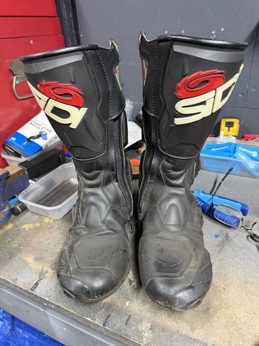 Well worn sidi motorcycle - well,