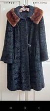 Vintage Astraka Lambs Wool Coat Mink Collar Size Fits From An 8 to A 14 Ish .