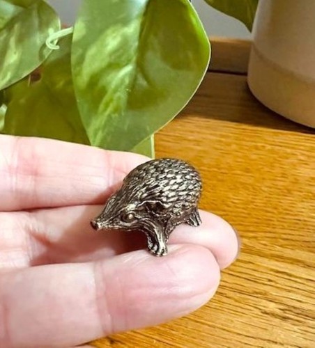 Vintage brass hedgehog - brass,