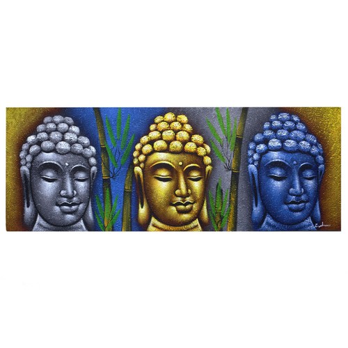 Buddha painting three heads - painting,