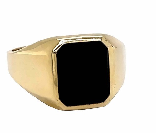 9ct yellow gold onyx - 9ct,