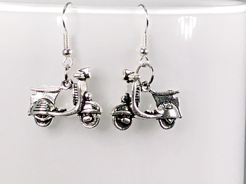Scooter earrings silver plated - scooter,