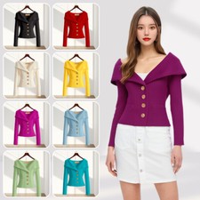 Knitted Cardigan Sweater Long Sleeves Womens Fashion Waist Sweater Autumn Winter