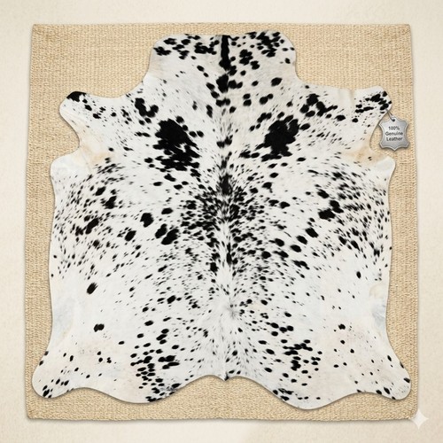 Black white genuine cowhide - black,