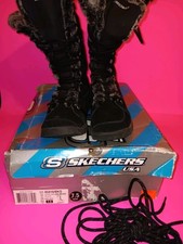 Skechers Grand Jams Unlimited Boot Womens 7.5 Black Lace Up