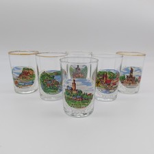 German Souvenir Shot Liqueur Glasses x6 With Landmarks Buildings 7cm Height