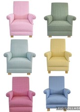 Gingham Fabric Adult Chairs