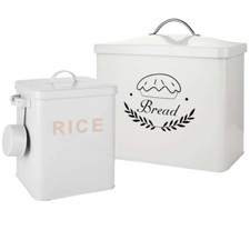 2 Pack Metal Bread Bin with
