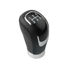 Black Line Leather Manual Car Gear Stick Shifter Lever Knob With 5/6 Speed Caps