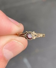 15ct Gold Garnet Solitaire Ring, Georgian 18th Century 15k 625