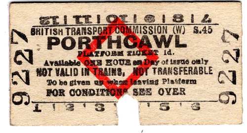 Railway platform ticket