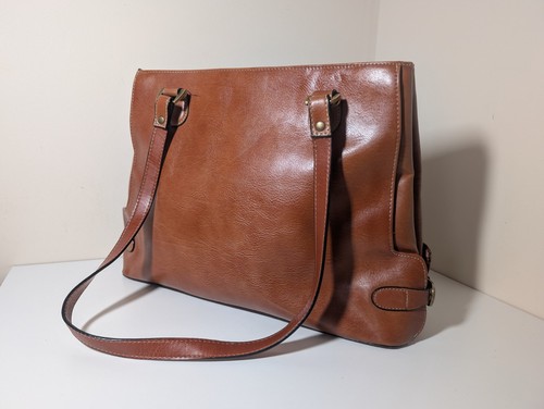 Tan vinyl leather shoulder - vinyl,