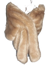 hollywood glam beige supersoft faux fur wrap/shawl