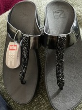 FITFLOP FINO BLACK CRYSTAL TOE