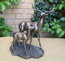 bronze colour stag and fawn