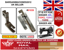 SINGER 45K PIPING WELT PRESSER FOOT # 91039 INDUSTRIAL SEWING MACHNE PART (USED)