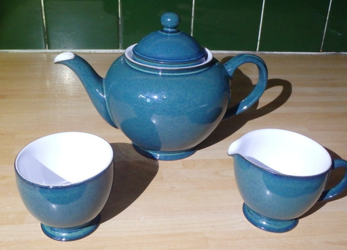 Denby greenwich teapot milk - teapot,