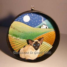 Siamese cat art diorama