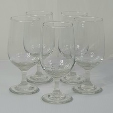 Dema Serenade Beer Goblets X5 Vintage 16.4cm Tall Ribbed Stems