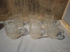 Six Vintage  Dimple Half Pint Glass Beer Tankard   Made In England