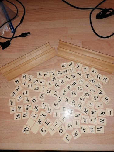 Scrabble tiles racks - tiles, letter