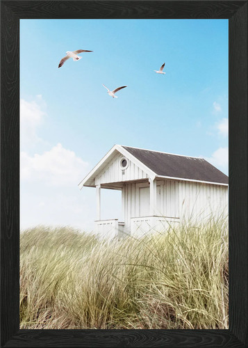 Beach hut framed wall art - beach,