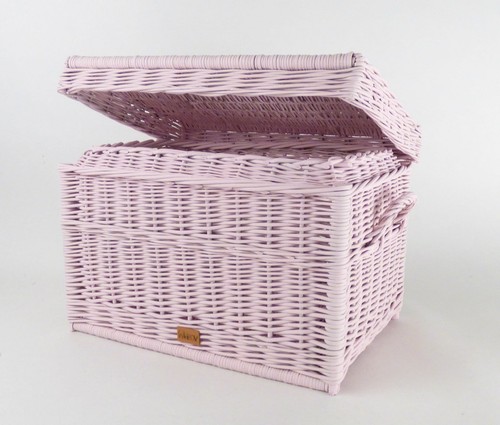 Wicker pink crate laundry - pink,