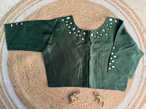 Green readymade mashru silk - readymade,