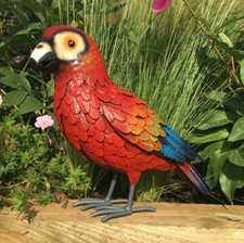 Metal Parrot Macaw Bird Garden Sculpture Handmade Ornament