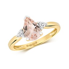9ct yellow gold - 9ct, morganite