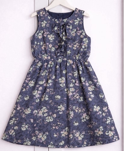 Girls floral navy dress 7 - floral, 6-7