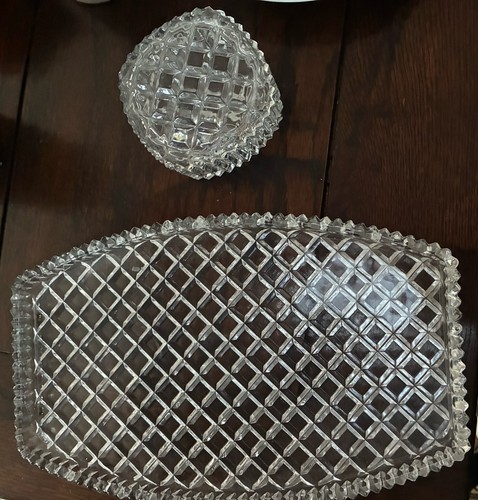 Vintage cut glass dressing - vintage,