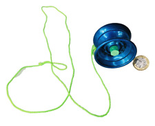 YOYO YO-YO YO  YO Blue Metal Green String Toy ra
