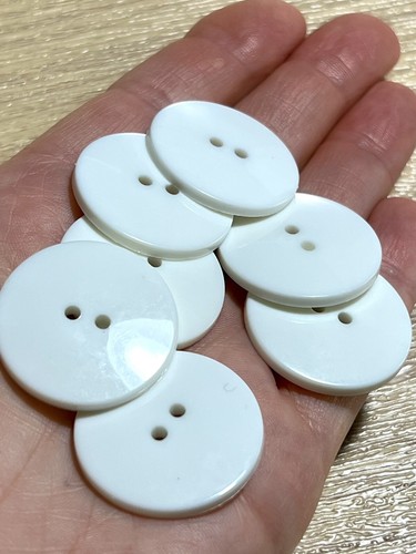Large white buttons 28mm - large,