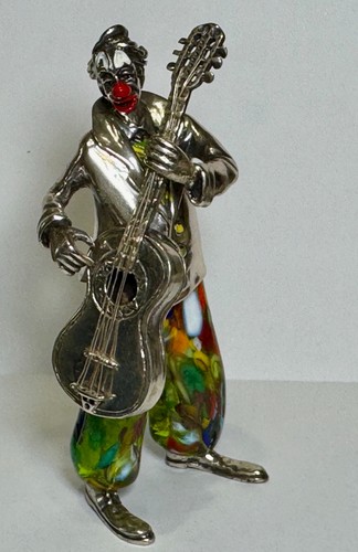 Murano glass clown guitar - w,
