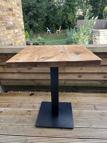 Square wood top side table - top,