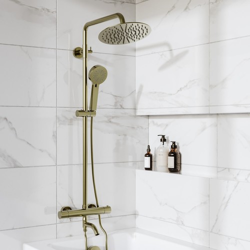 Brushed brass round - brushed,
