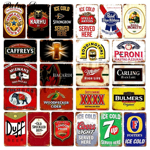Drinks metal signs plaque - drinks, man