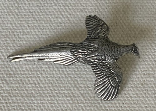 Vintage flying pheasant pewter - pheasant,