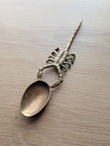 Brass scorpion vintage spoon - vintage,