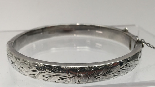 Sterling silver hinged - sterling, bangle